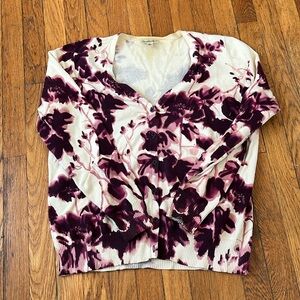 St. John’s Bay Purple Floral Cardigan Size XL